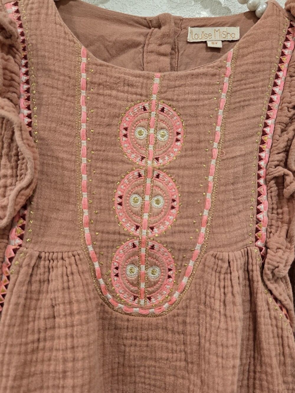 Louse Misha Paris Embridered Dress Paracas Sienna 8 - Picture 4 of 8